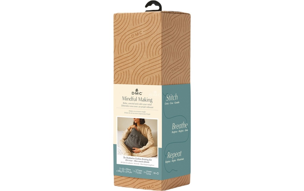 DMC Set da lavoro a maglia Mindful Making Coussin de méditation, 40 x 40 cm