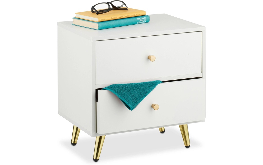relaxdays Table de nuit 41.5 x 40 x 32.5 cm