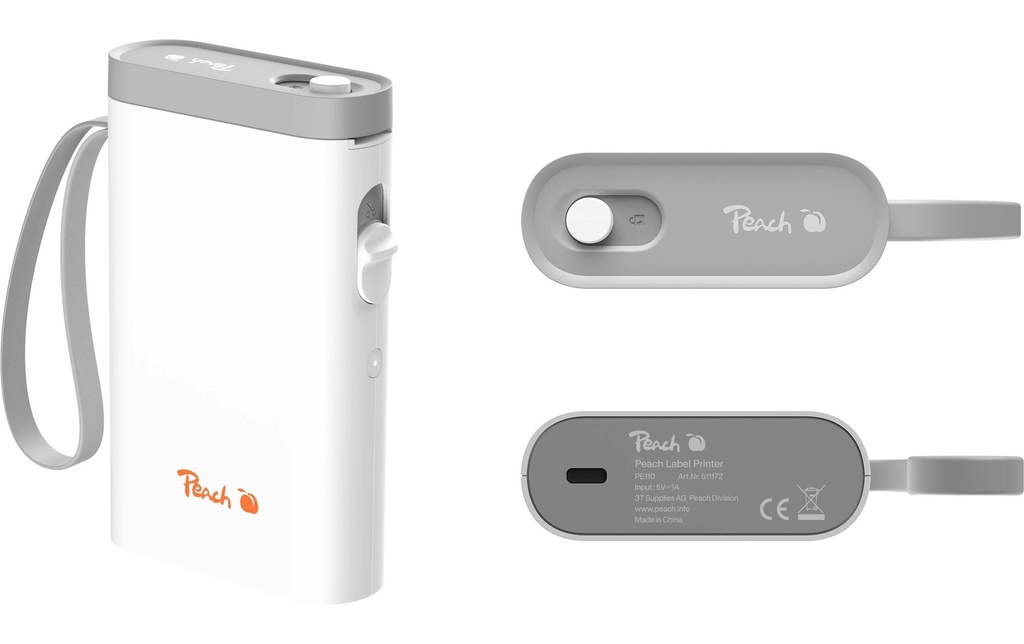 Peach Imprimante pour étiquettes LabelPrinter PE110 Blanc