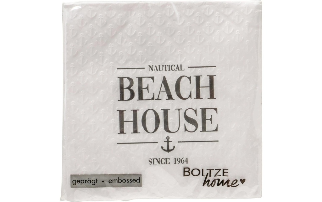 Boltze Serviettes en papier Beach House 16.5 x 16.5 cm, 20 pièces