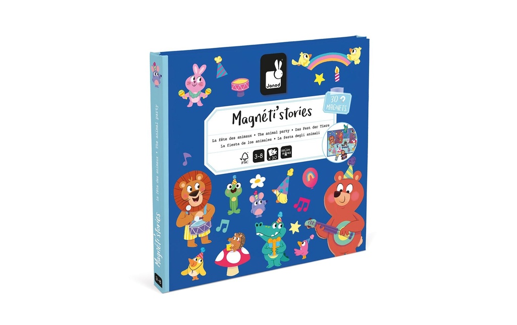 Janod Jouets d’occupation Fête des animaux Magnetistories