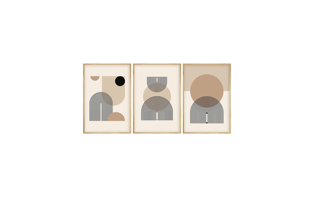 Wallxpert Photo Arches Beige/Bleu, 3 pièces, 50x70 cm
