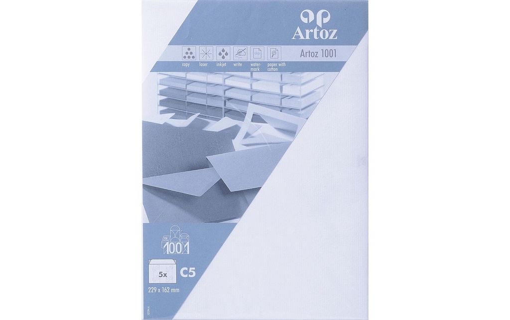 Artoz Enveloppe 1001, C5, 5 Pièce/s, Fleur blanche