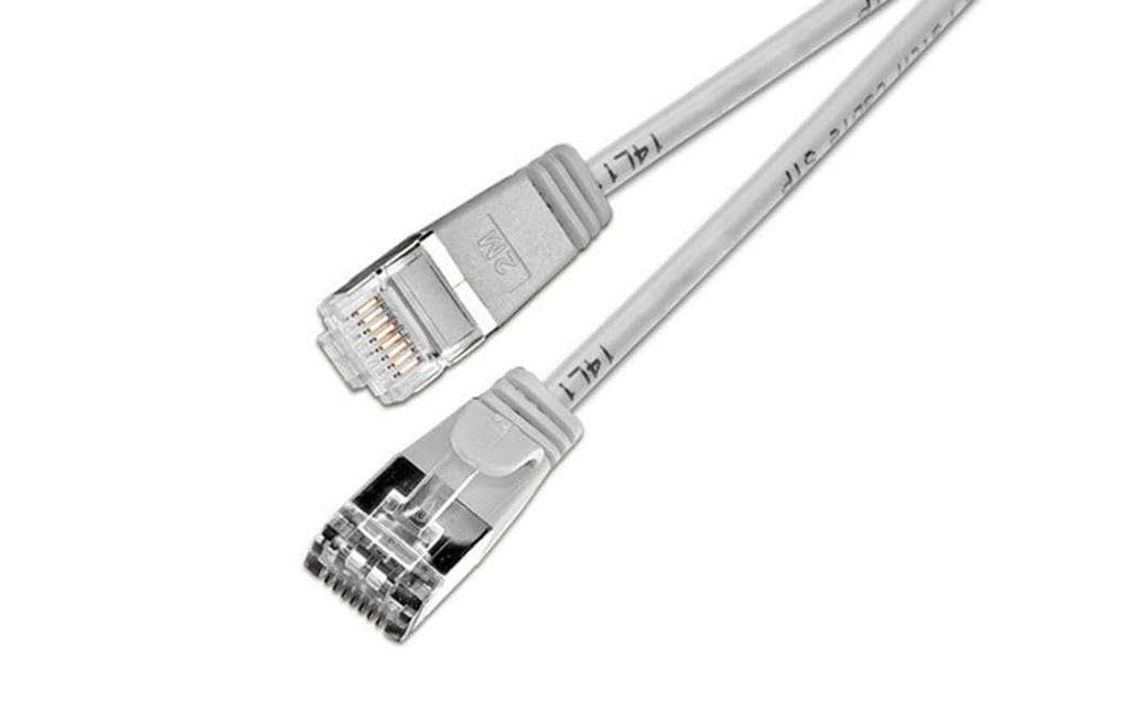 SLIM Câble de raccordement KAT6 Light, rond, U/FTP, Ø 3,8 mm, gris