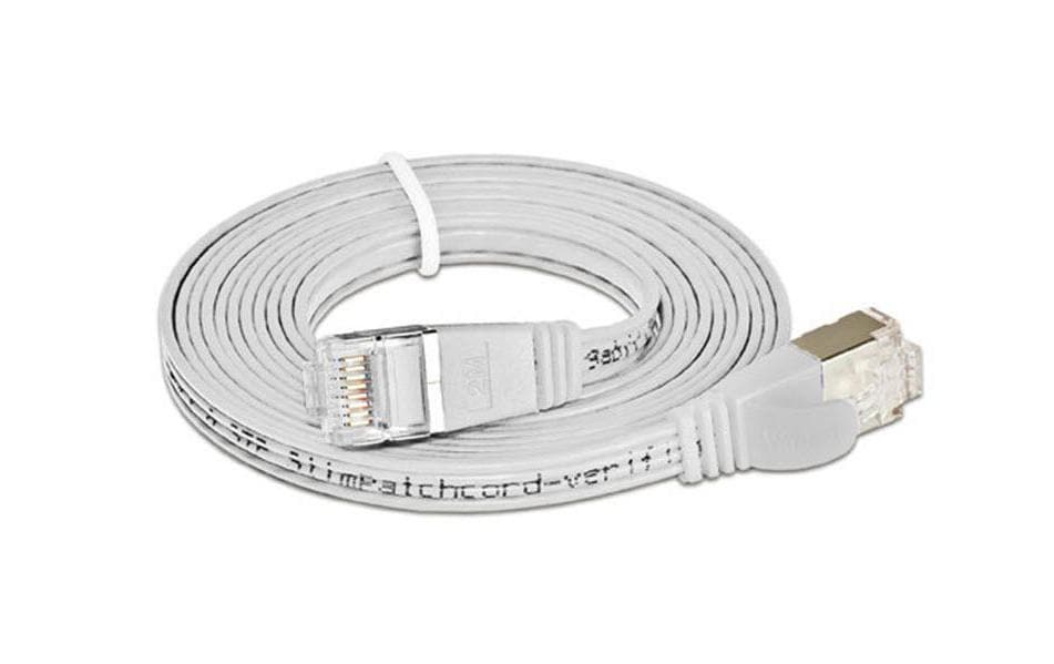 SLIM Câble patch slim RJ-45 - RJ-45, Cat 6, STP, 0.25 m, Blanc