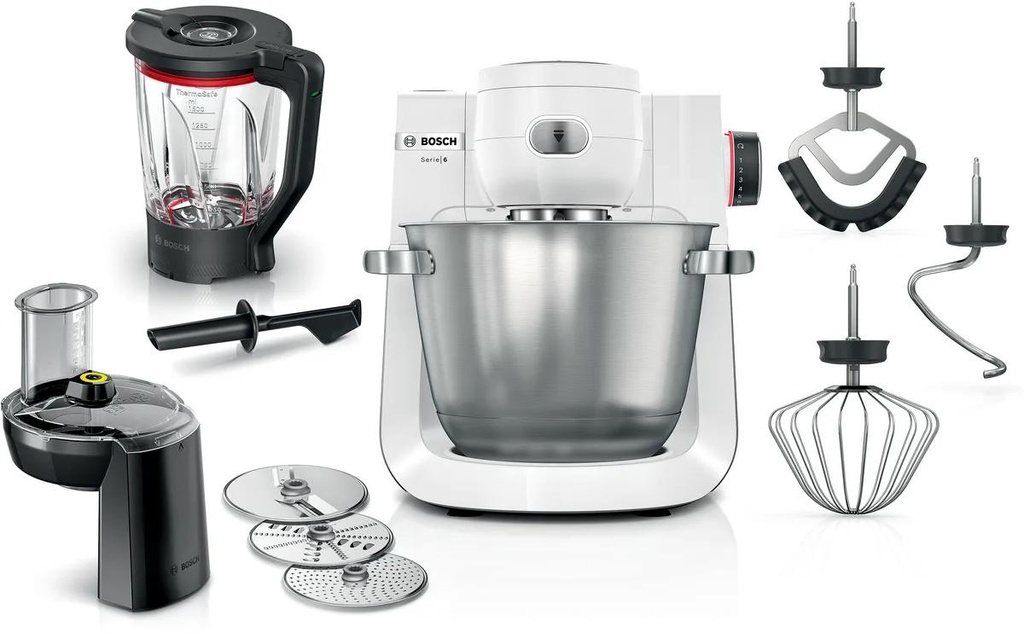 Bosch Robot ménager Série 6 MUMS6EW22 Acier inoxydable/Blanc