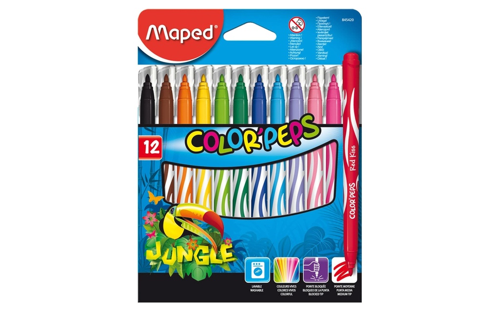 maped Crayon feutre Jungle 12 pièces