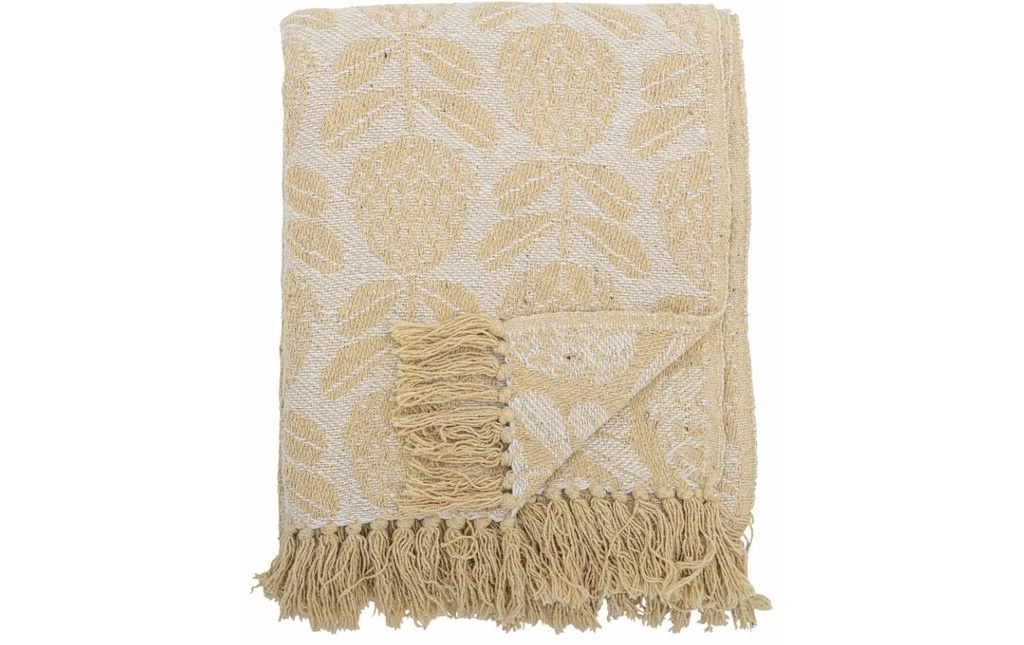 Bloomingville Couvre-lit Pratello, 155 x 130 cm, jaune