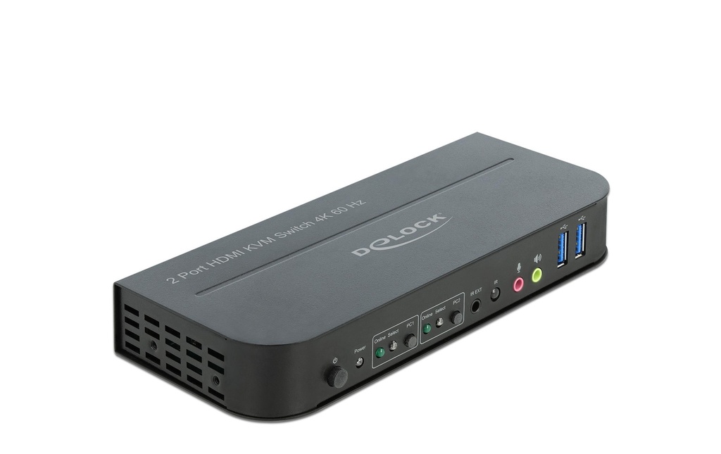 Delock Commutateur KVM 2 Port HDMI avec USB 3.0 et Audio 4k 60Hz
