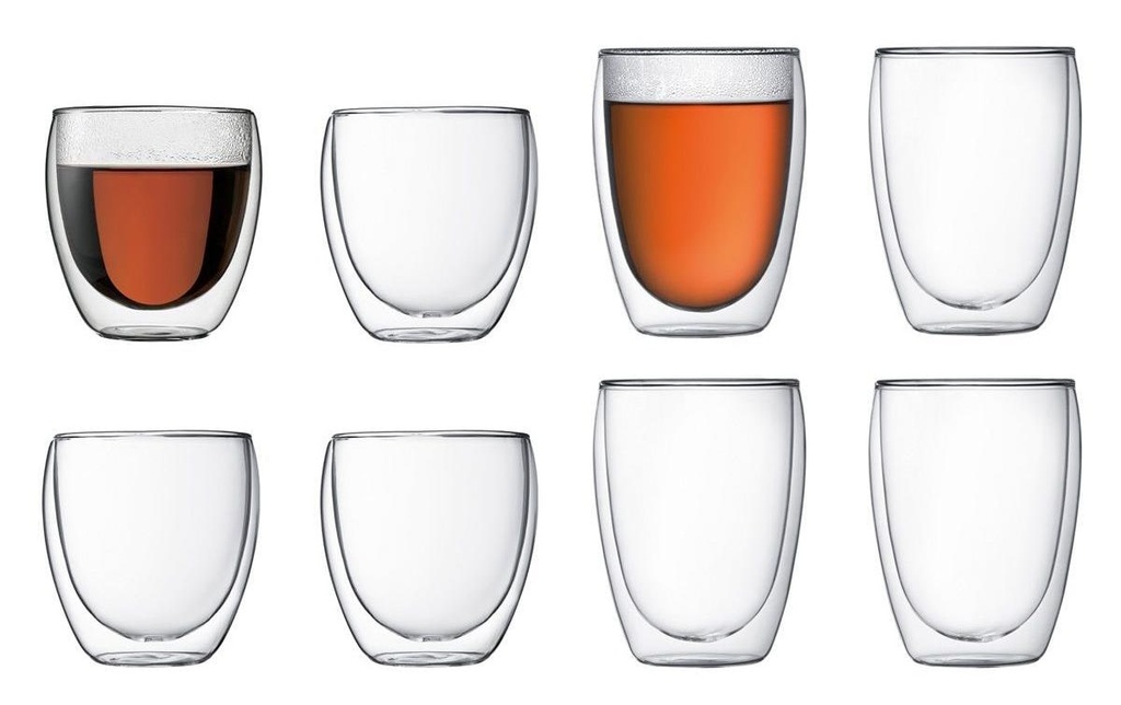 Bodum Gobelet isotherme Pavina 350 ml, 8 Pièce/s, Transparent