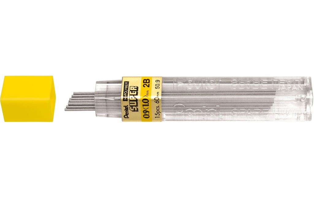 pentel Mine de crayon Hi-Polymer Super 0.9 mm, 2B