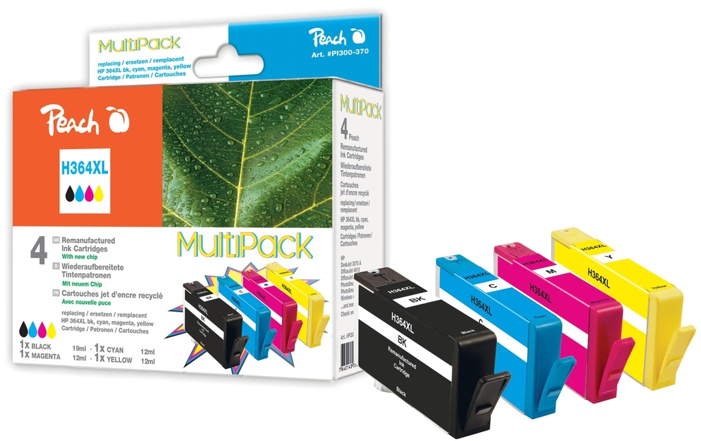 Peach Kits d’encre HP Nr. 364XL BK, C, M, Y