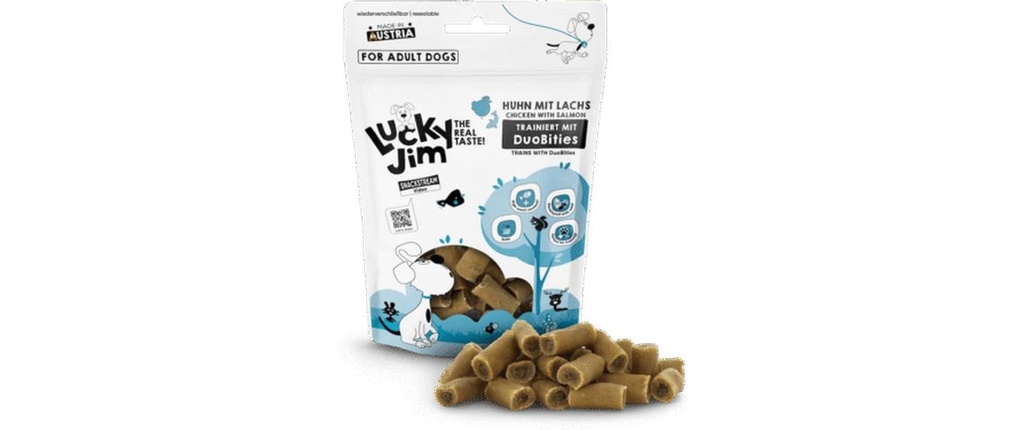 Lucky Jim Friandise DuoBities Poulet au saumon 70 g