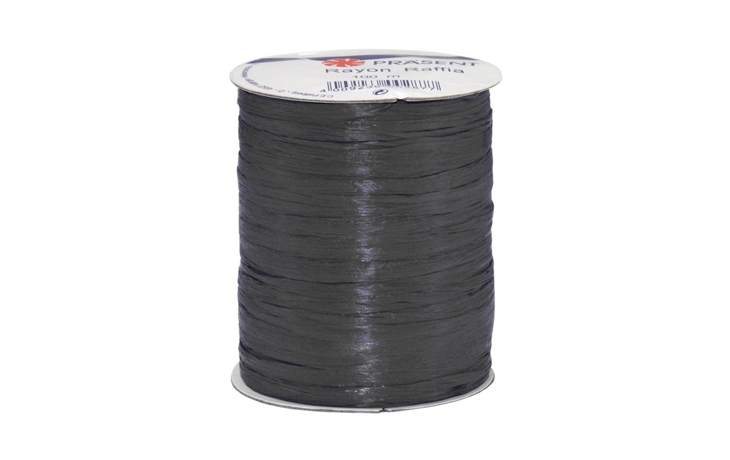 Pattberg Ruban cadeau Raffia Rayon 100 m, noir