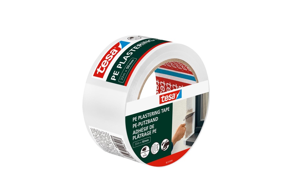 tesa Bande d'enduit PE, Blanc, 33 m x 50 mm