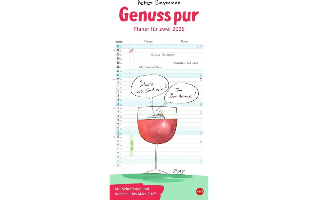 Heye Pianificatore annuale Plaisir pur Planificateur pour deux 2026