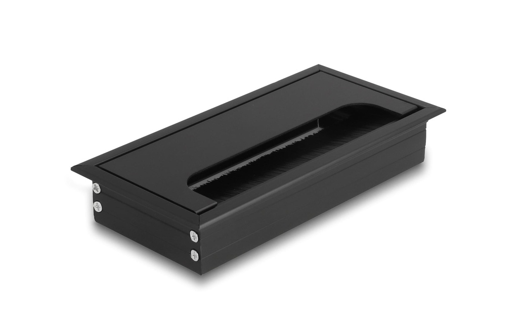 Delock Cadre de montage pour table avec brosse 160x80x28mm, Noir