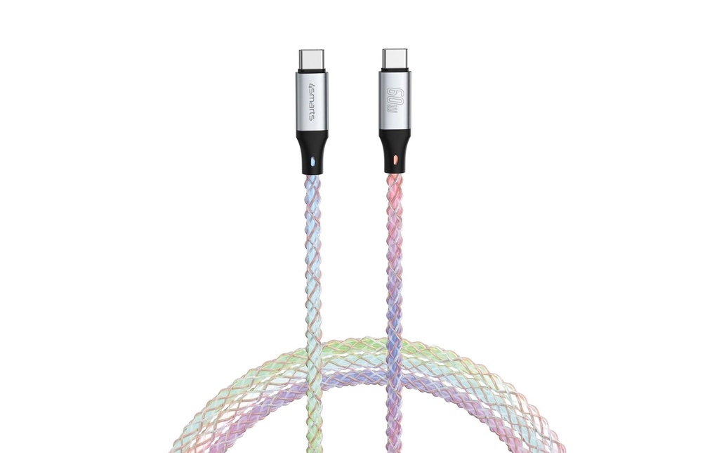 4smarts Câble USB 2.0 USB-C RGBCord 60W USB-C - USB-C 1.5 m