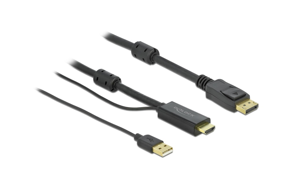 Delock Câble HDMI – Displayport, HDMI/USB 2.0 - DisplayPort, 2 m