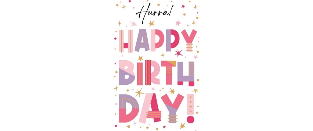 ABC Carte de vœux d'anniversaire 12.5 x 17.6 cm