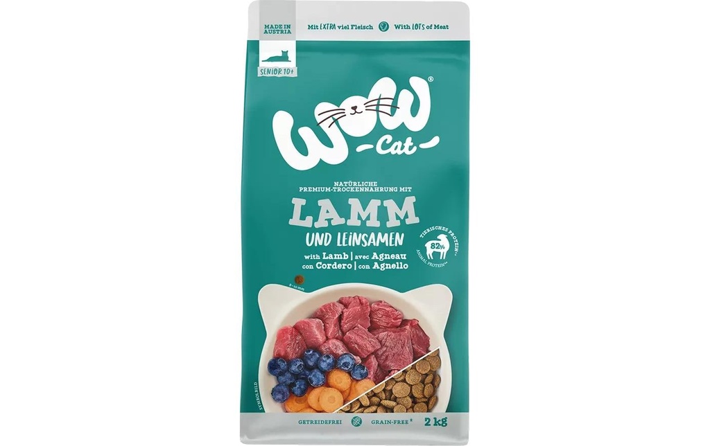 WOW Cat croquettes senior agneau, 2 kg