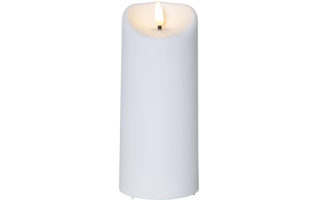 Star Trading Bougie LED Flamme pilier Ø 7.5 x 18 cm, Blanc