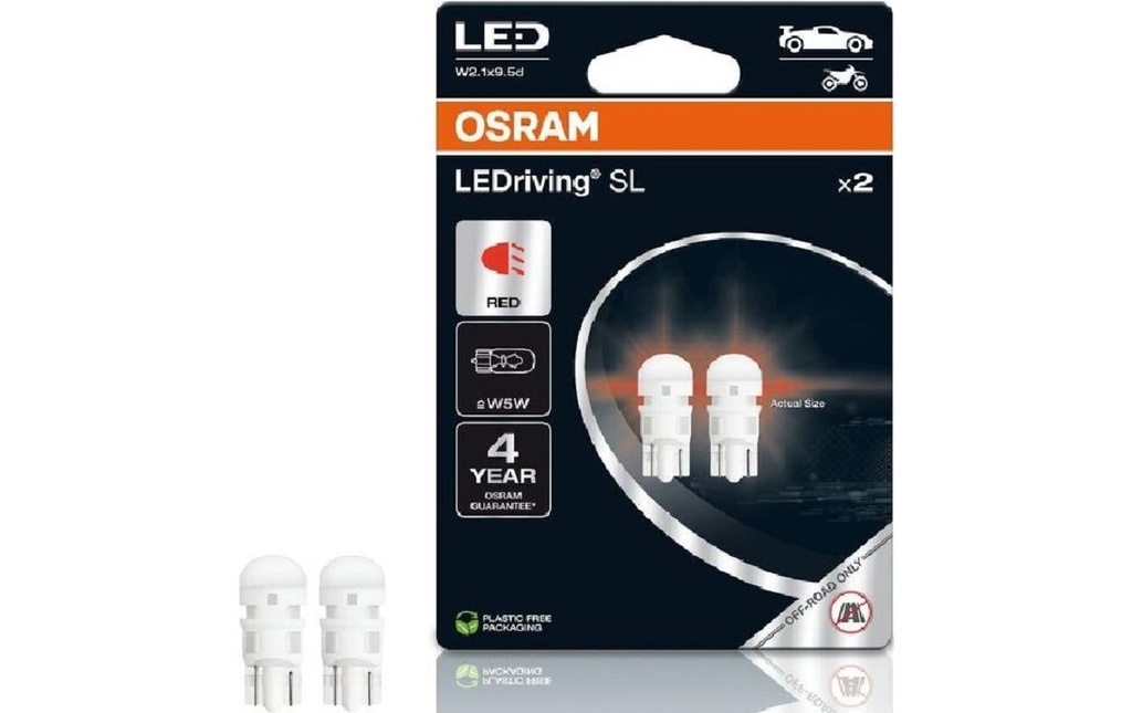OSRAM W5W LEDriving SL rouge Voiture de tourisme/Moto