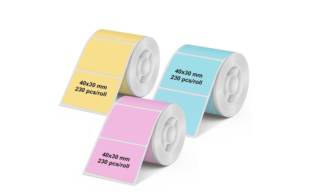 Olympia Rouleau d'étiquettes pour PM220, 40 x 30 mm, en couleur, 3 pièces