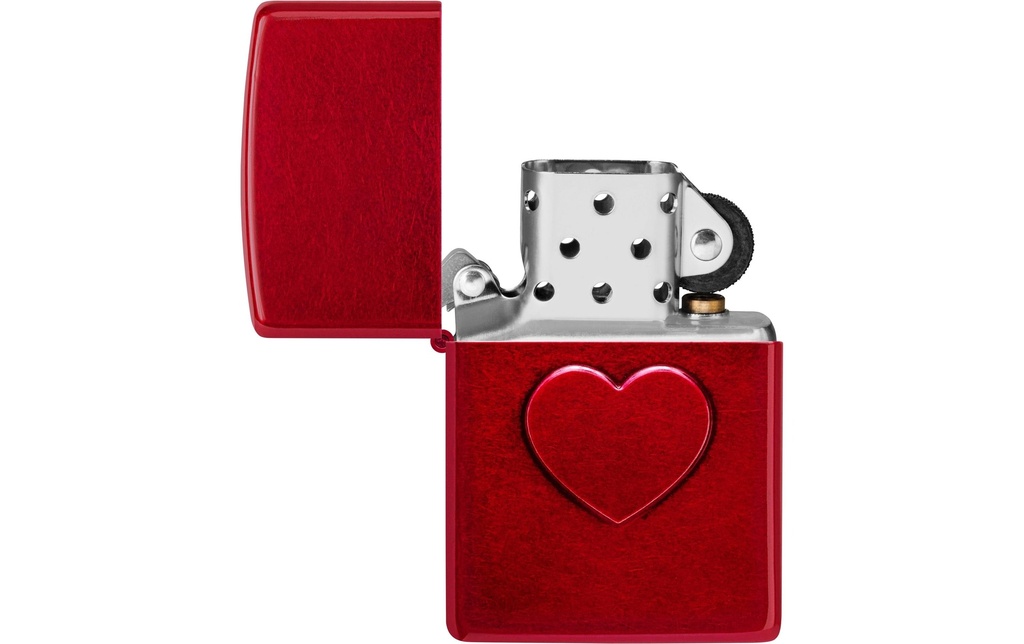 ZIPPO Stamped Heart Design Rouge