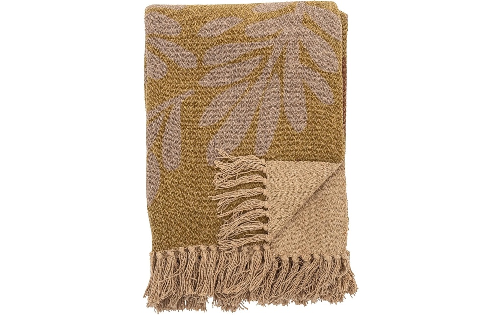 Bloomingville Couverture Alouette 130 x 160 cm, Jaune