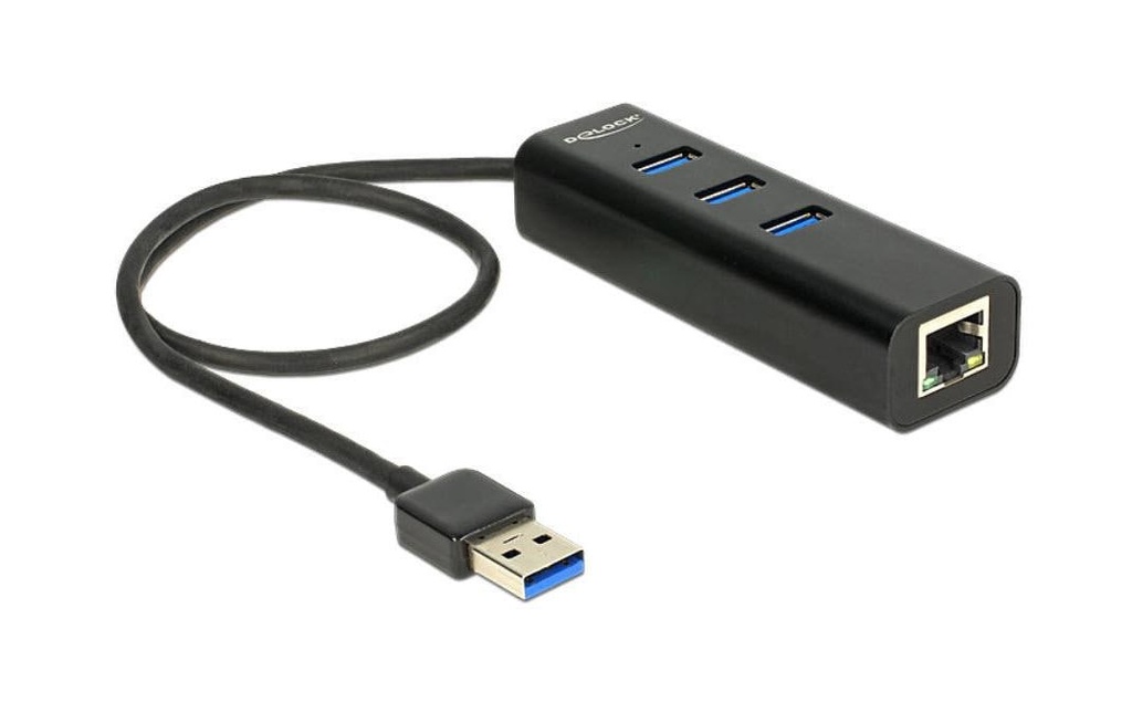Delock Station d'accueil 62653 USB 3.0 - 3x Typ-A + 1x RJ45 GigaLan