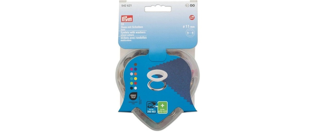 Prym Œillets avec disques en boîte cœur, 11 mm