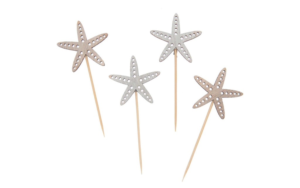 Rico Design Pearl Piques décoratifs Étoile de mer 4 Pièce/s Blanc