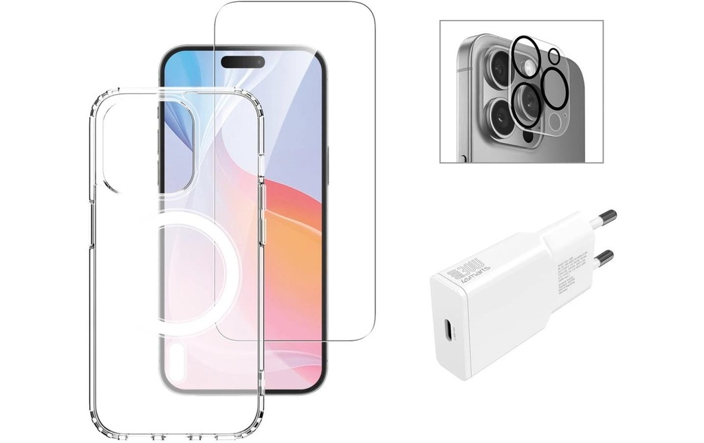 4smarts Coque arrière 3in1 Premium Starter Set iPhone 16 Pro