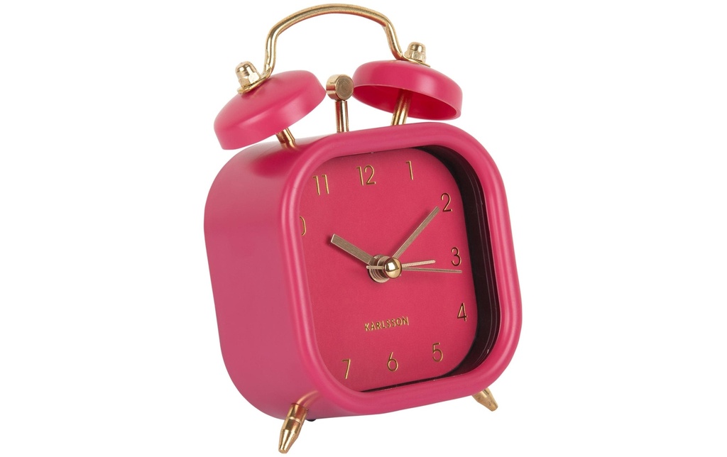 KARLSSON Réveil classique Metallic Glam square Dark pink