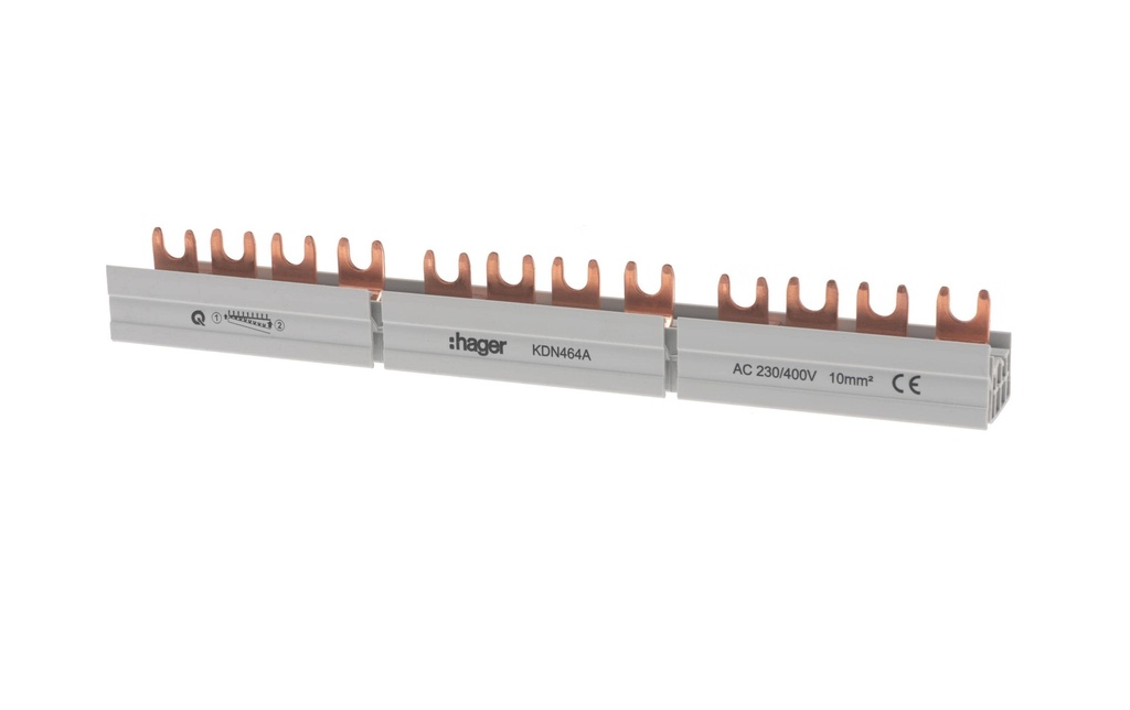Hager Rail de connexion 4P Fourche 10 mm2 63A 12M