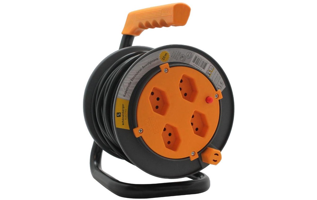Schönenberger Bobine de câble 15 m Orange