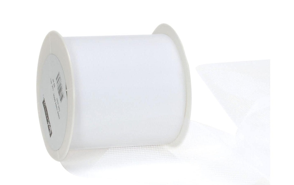 Spyk Ruban cadeau Torino Tulle 100 mm x 50 m, Blanc