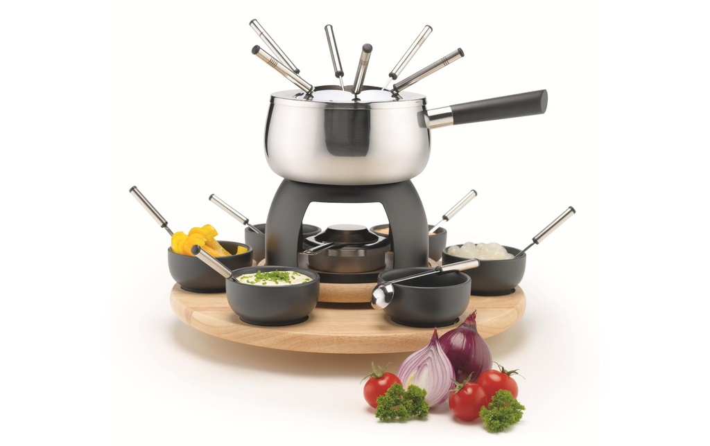 Mäser Service à fondue à la viande 23 Pièce/s, Noir/Argenté/Brun
