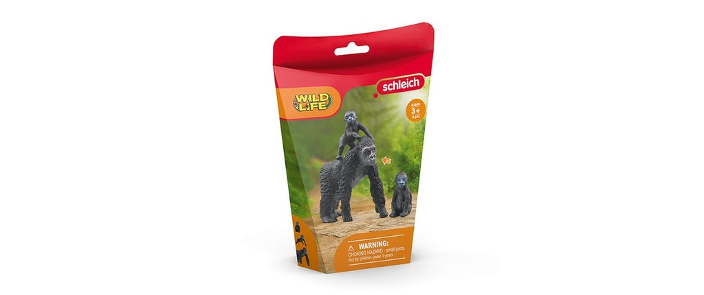 Schleich Ensemble de pions Wild Life Famille de gorilles de plaine