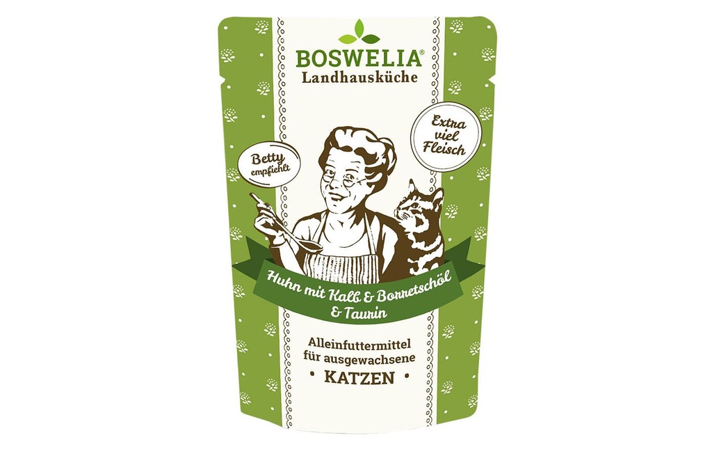 Betty's Landhausküche Alimentation humide Poulet & veau avec huile de bourrache, 100 g