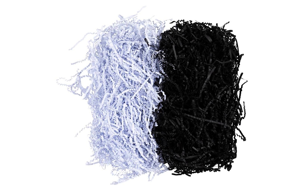 Creativ Company Matériau de remplissage papier 25-30 cm x 3 mm, 100g, noir et blanc