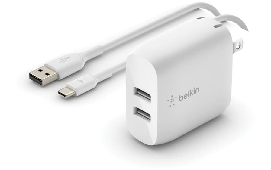 Belkin Chargeur mural USB Boost Charge 2-Port USB-A 24W + câble USB-C