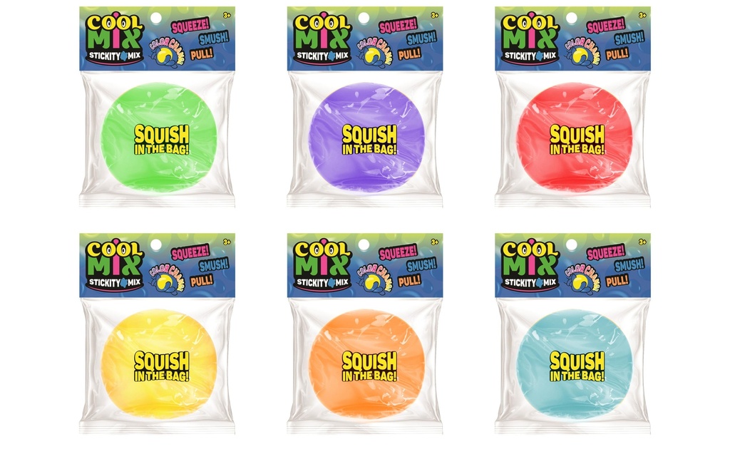 Sombo Sticky Mix Ball Assortis, 6 cm