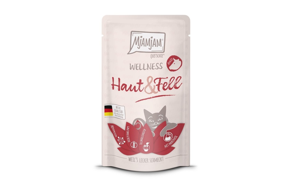 Mjamjam Alimentation humide Wellness Peau & Pelage Bœuf, 125 g