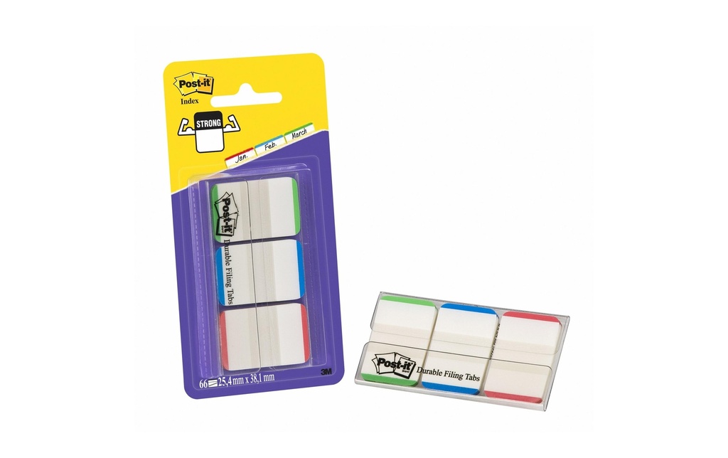 Post-it Marque-page Index Strong Bleu/Rouge/Vert, 3 Pièce/s