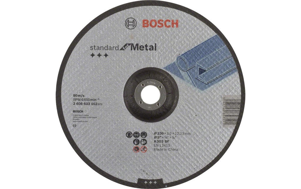 Bosch Professional Disque à trancher coudé Standard for Metal, 230 x 3 mm