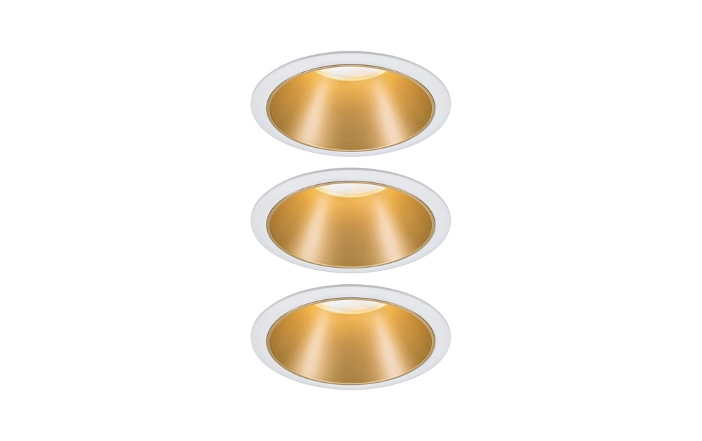 Paulmann Spot encastré Set Cole Coin 3-Stepdim, 3 x 6 W, 2700 K, blanc/or