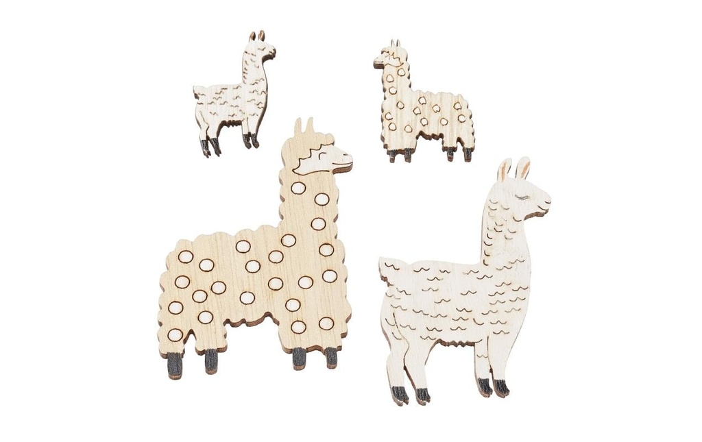 HobbyFun Décoration à éparpiller Lama 4 pièces