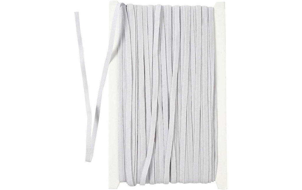 Creativ Company Bande élastique 6 mm x 50 m, blanc